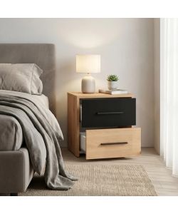 Cosma Comodino Rovere Chiaro con 2 Cassetti 42x33.2x42.1 cm
