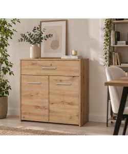 Rovere - Mobile Multiuso Minimalista - 80,5x33x80,5 cm - 2 Ante e Cassetto