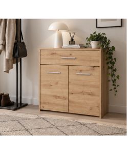 Rovere - Mobile Multiuso Minimalista - 80,5x33x80,5 cm - 2 Ante e Cassetto