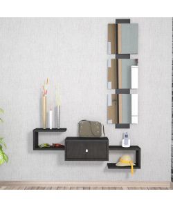Effezeta Mobile Ingresso Antracite con Specchio - 100x30x131 cm - Design Moderno