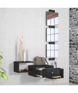 Effezeta Mobile Ingresso Antracite con Specchio - 100x30x131 cm - Design Moderno