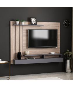 Parete porta tv Lawrance 157 noce particolari antracite