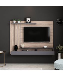 Parete porta tv Lawrance 157 noce particolari antracite