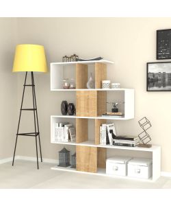 Libreria bifacciale Aktif 145x145x29 cm. bianco rovere