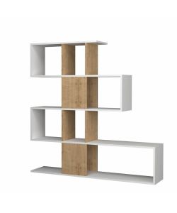 Libreria bifacciale Aktif 145x145x29 cm. bianco rovere