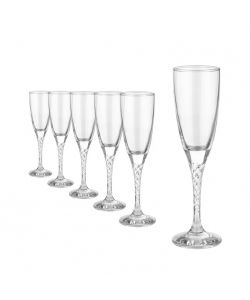 Pasabahce Flute Twist - Set 6 Bicchieri Vetro Trasparente 150ml