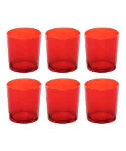 Set 6 bicchieri vetro colorato rosso