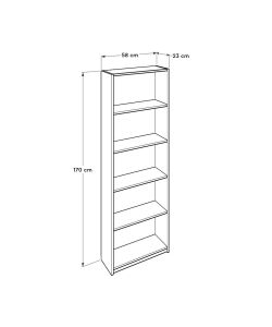 Adore Libreria 5 Ripiani Colore Latte 1700mm