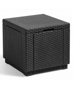 Keter Cubo Pouf Portaoggetti Grafite 213816