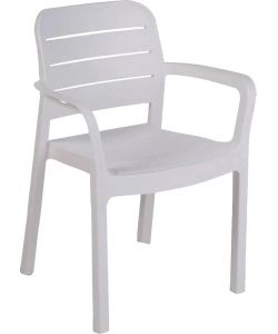 Keter Sedia Tisara Bianco 58x53x83 cm per Esterno con Braccioli