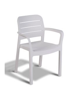 Keter Sedia Tisara Bianco 58x53x83 cm per Esterno con Braccioli