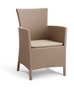 Keter Sedia da Giardino Iowa - Effetto Rattan Cappuccino - 62x60x80