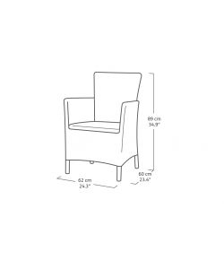 Keter Sedia da Giardino Iowa - Effetto Rattan Cappuccino - 62x60x80