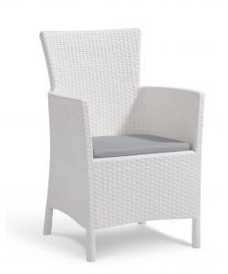 Poltrona Iowa con cuscino con schienale rigido 7 mm Bianco Keter