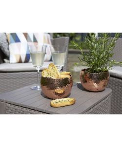 Keter Tavolino da Giardino Luzon in Vimini Arrotondato Cappuccino
