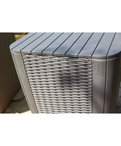 Keter Tavolino da Giardino Luzon in Vimini Arrotondato Cappuccino