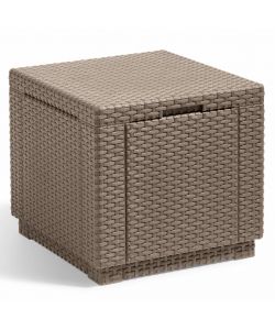 Keter Cubo Pouf Portaoggetti Cappuccino 228749