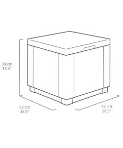 Keter Cubo Pouf Portaoggetti Cappuccino 228749
