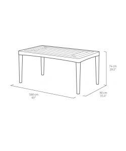 Keter Tavolo da Giardino Girona - Cappuccino - 160x90x74h cm