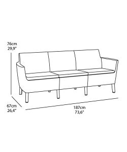 Divano Salemo 3 posti Esterno Keter