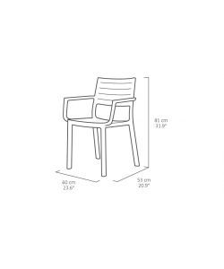 Keter Sedia da Giardino Metaline- Grafite - 60x53x81 cm