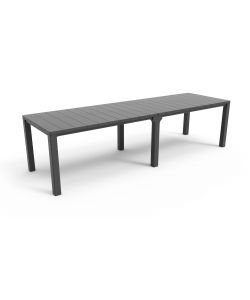 JULIE DOUBLE TABLE - 294x90x75h oppure 147x180x75h - Woodlook - Grafite Keter