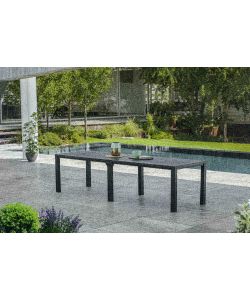 JULIE DOUBLE TABLE - 294x90x75h oppure 147x180x75h - Woodlook - Grafite Keter