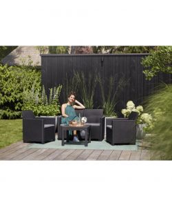 Lounge Set Marie da Esterno Keter in Resina Effetto Rattan - Completo con Cuscini