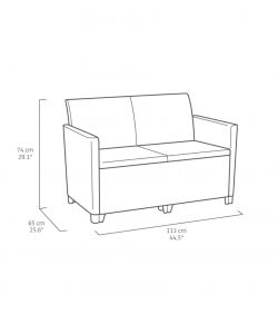 Lounge Set Marie da Esterno Keter in Resina Effetto Rattan - Completo con Cuscini