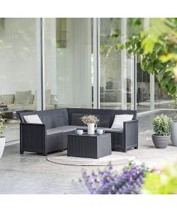 Keter Divano da Giardino Angolare Emma - Antracite - 5 Posti