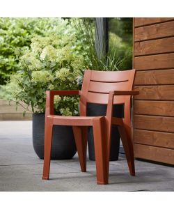 Keter Sedia Julie Terra 61,5x58,5x79 cm con Braccioli per Esterni