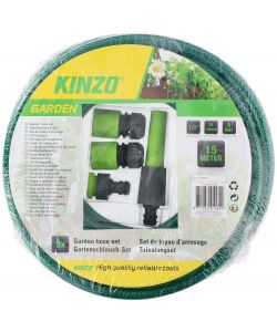Kinzo Tubo da Irrigazione Verde - 15 Metri - PVC Flex