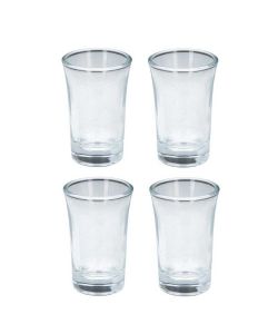 Set 4 Bicchierini da Shot in Vetro Elegante - 4,4x7 cm - 45 ml