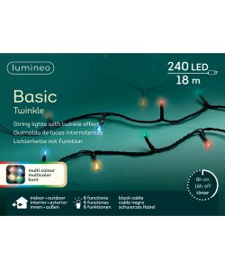 Lumineo Luci Albero Natale 240 LED Multicolore Twinkle - 1800cm
