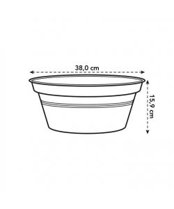 Elho Vaso Bowl � 38 cm Living Black - Ciotola da Giardino Rotonda