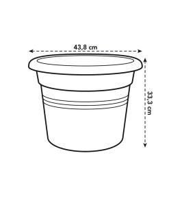 Elho Vaso Cilinder Rotondo 45 cm Living Black in Plastica Riciclata