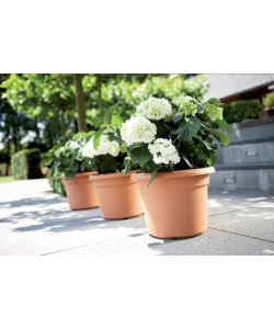 Elho Vaso Cilinder 45 cm Mild Terra per Esterno in Plastica Riciclata