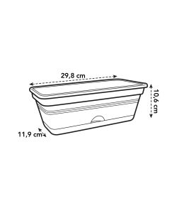 Fioriera basics trough mini 30cm Nera