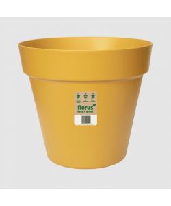 Elho Vaso Florus Paris Rotondo 35 cm Colore Mustard per Interni ed Esterni