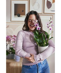 Elho Vaso per Orchidee Vibes Fold 12,5cm Bianco - Design Moderno e Sostenibile