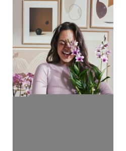 Elho Vibes Fold Orchid High 12,5cm - Vaso Rosa per Orchidee in Plastica Riciclata