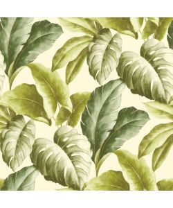 DUTCH WALLCOVERINGS Carta da Parati Foglie Tropicali Verde e Bianco