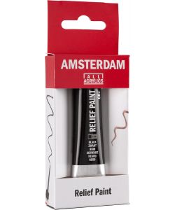 Amsterdam Pasta Acrilica Nero 20 ml - Finitura Opaca - Uso Esterno