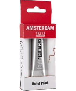 Amsterdam Vernice Rilievo Argento Tubetto 20 ml Finitura Opaca