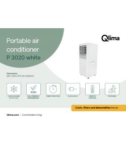 Qlima Climatizzatore Portatile 7000 BTU Bianco Compatto e Silenzioso