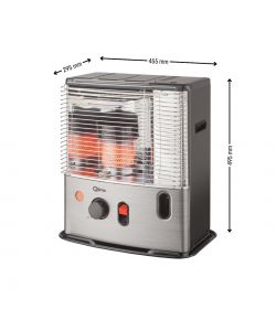 Qlima Stufa a Stopppino Portatile 2,7 kW - Silver - 455x295x495 mm