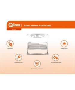 Qlima Stufa Laser Portatile Argento 4kW - 9L - 466x349x445 mm