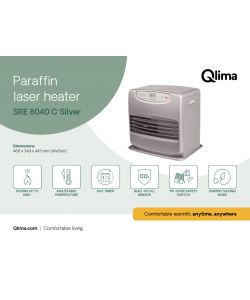 Qlima Stufa Laser Portatile Argento 4kW - 9L - 466x349x445 mm