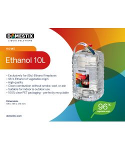 Domestix Etanolo Vegetale 10L per Stufe e Camini - Combustibile Ecologico