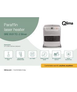 Qlima Stufa Laser Portatile Argento - 3,1 kW - 371x299x429 mm